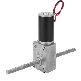 24V Double Shaft Metal Gearbox Turbo Worm Speed Reduction Gear Motor M8 Right Hand Thread(100 )