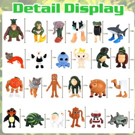 KutaKuta Italian Brain Red Figures Set, 24 Pieces Tung Sahur Tralalero Tralala Figure, Creative Brain Red Figures Desk Decoration for Collectors, Gifts for Friends