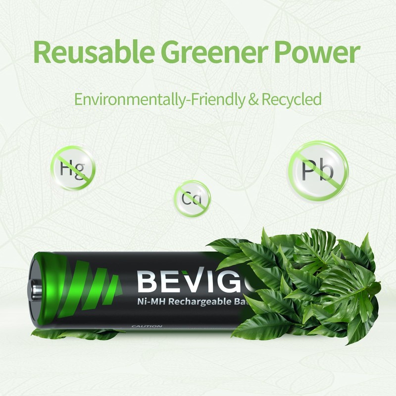 BEVIGOR 1500 Cycle AAA Rechargeable Batteries,1100 mAh High Capacity 1.2V