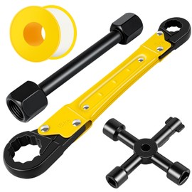 Ponpon Angle Stop Wrench Kit, Plumbing Tools, Angle-on Plumber Wrench for Quick And Hassle-Free Angle Stop And Supply Nut Installations(Yellow-A)