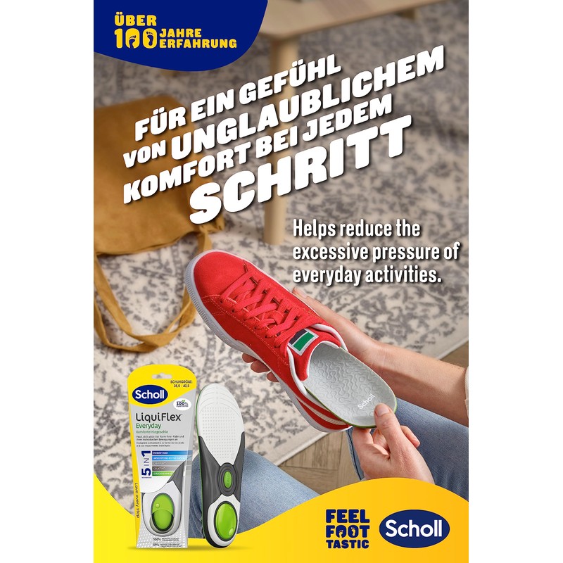 Scholl LiquiFlex Everyday S Comfort Insoles, More Memory Foam and