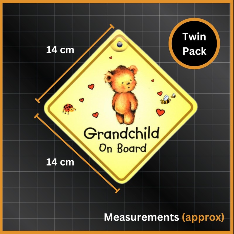 Tek Automotive Grandchild on Board Sign – Twin Pack, High