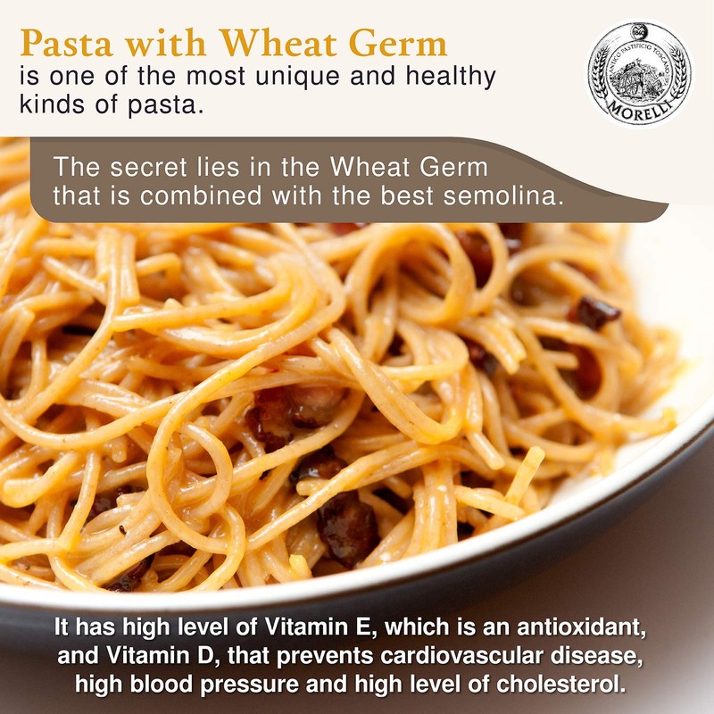 Morelli Spaghetti Pasta with Wheat Germ - Spaghetti Noodles Imported