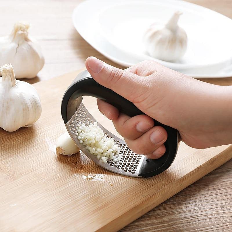 Garlic Ginger Press Rocker Squeezer, Handheld Crusher, Ergonomic Handle, Stainless