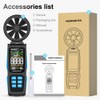 Handheld High Accuracy Anemometer Double Bearing 8-blade Fan Digital Anemometer