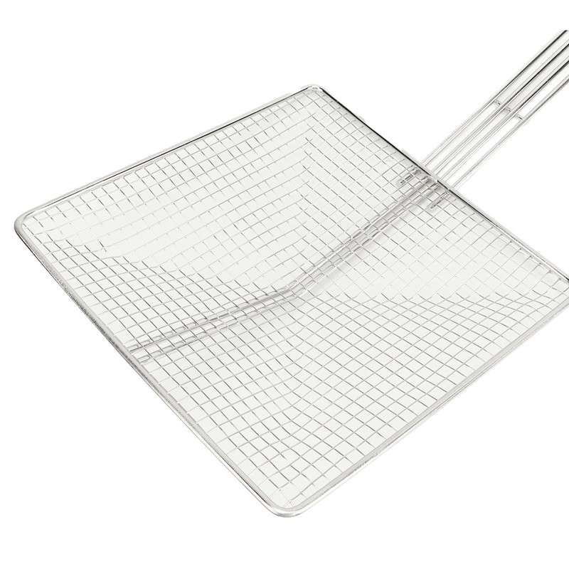 Stainless Steel Square Strainer Skimmer Ladle for Cooking Frying Kitchen