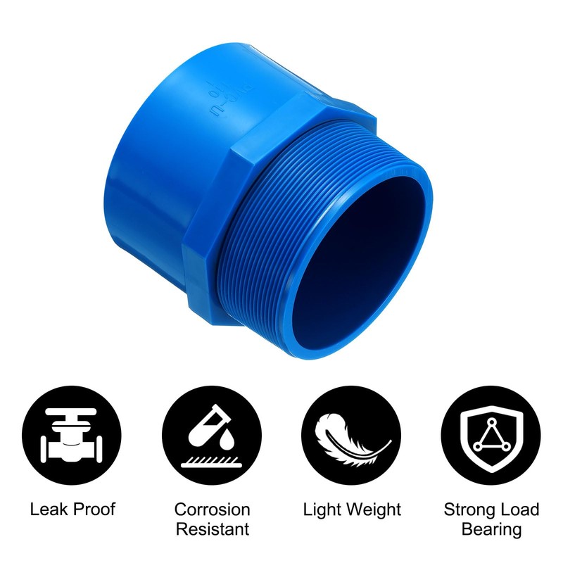 sourcing map 2 Pcs Union PVC Pipe Fitting 4" Male