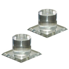 Gordon Glass Co. Clear Acrylic Pull Handle, Self-Stick Round Mirror Finger Knobs - Pack of 2