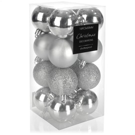 com-four® 16 x Christmas baubles - plastic Christmas tree baubles for Christmas - tree decorations for the Christmas tree - Christmas tree decorations