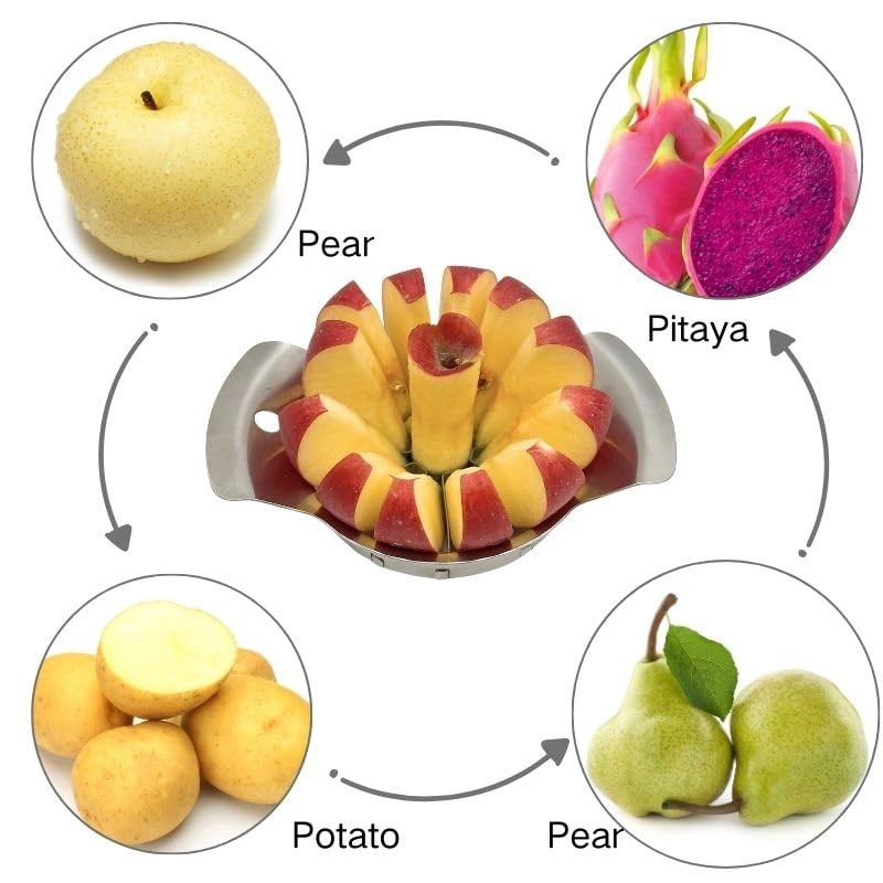 6.9 Inch Stainless Steel Large Apple Slicer,12 Slice Heavy Duty