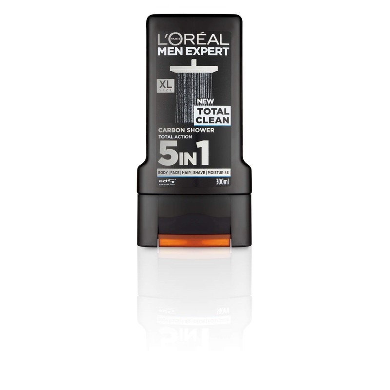 L'Oreal Men Expert Total Clean Shower Gel, 300ml, Packaging may