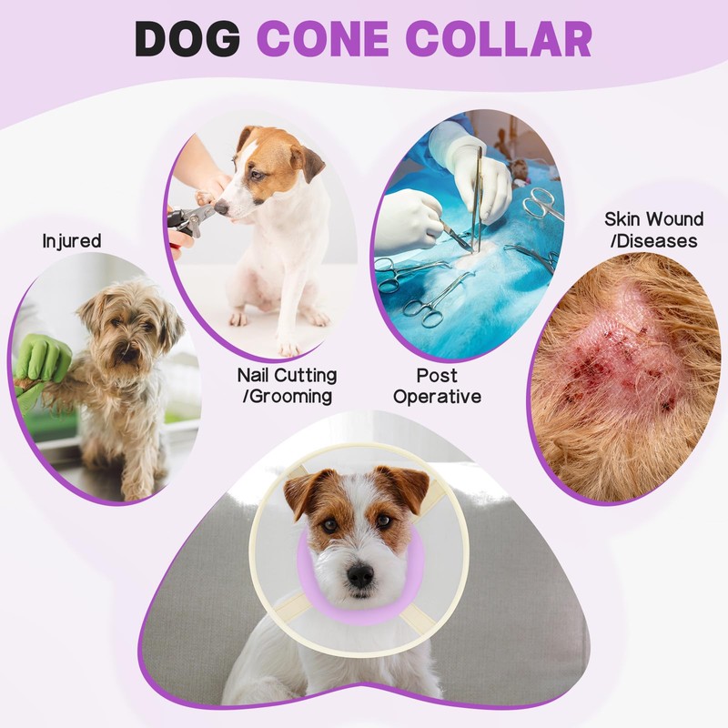 Soft Dog Cone Collar to Stop Licking-Adjustable Comfortable Mesh Recovery