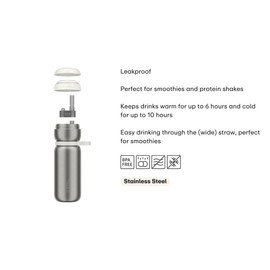 Mepal - Twist Sport Thermal Water Bottle - Leak-proof - Drinking without tipping bottle - Vacuum insulated: 6 hours hot / 10 hours cold - Water bottle - 600 ml - Midnight blue