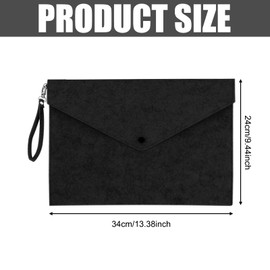 Pack of 4 Felt Document Wallets A4: Document Wallets A4 with Press Stud and Portable Rope, Document Folder Felt Envelope Document Folders for Documents Organise Filing