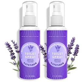 Toilet Spray Travel Size Lavender, Air Freshener Bathroom Spray, Up to 240 Uses, 2 Pack