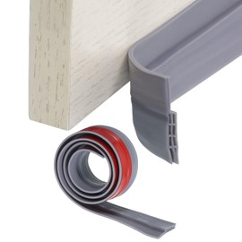 uxcell 1 Pcs TPE Door Draft Stopper Door Weather Stripping Door Sweep Adhesive Soundproof Door Bottom Seal Wind Blocker for Exterior Interior Doors, Grey
