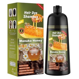 Chestnut Brown Hair Dye Shampoo 3 in 1 for Women & Men 100% Gray Hair Coverage - Herbal Ingredients Natural Plant Hair Color - Hair Dye in Minutes 500ML