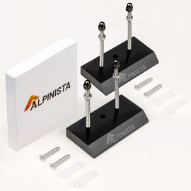 Alpinista Skateboard Wall Mount Horizontal Deck Display Luxury Skate Rack, Black, 2 Pack