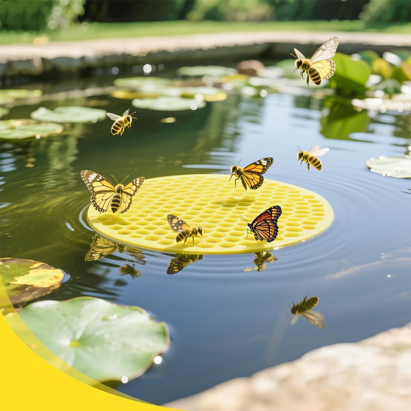 5 Pack Floating Bee Islands, Foam Bee Watering Stations &
