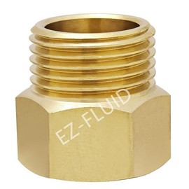 (1-PK) EZ-FLuid 3/4" MHT X 3/4" FIP Male Garden Hose Adapter Connector Coupling,Brass Thread Garden Hose Threaded to Pipe Threaded Adapter Pipe Fitting