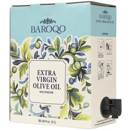 Baroqo Extra Virgin Olive Oil 3L Bag in Box Cold Pressed Olive Oil in Bulk from Greek Koroneiki Olives Robust Fruity Flavor, Fresh EVOO Ideal for Cooking and Salads