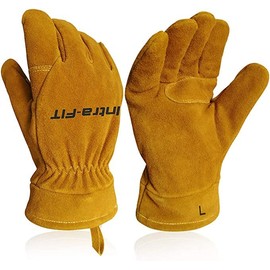 Intra-FIT Wildland Firefighting Gloves, NFPA Professional Firefighter Gloves, Cowhide Leather, Heat & Flame Resistant (Large, A Pair)