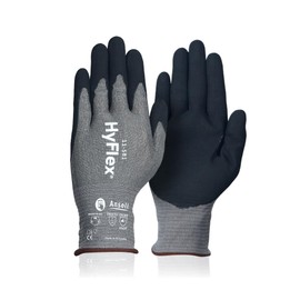 Ansell HyFlex 11-581 Ultra-Light Mechanical Work Gloves for Automotive, Machinery, Equipment, Metal Fabrication, Aerospace, Size 11, Grey (Pack of 1)
