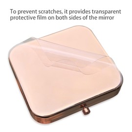 Ximruyuv Pocket Mirror for Women, Rosegold Square 2.8”×2.8” Metal Frame Double Sided Mini Magnifying 1X/2X Pocket Mirror for Men Can be Used as Gifts for Woman (Y)