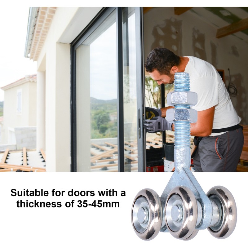 2Pcs Door Hanging Wheel Pulley Roller Glass Door Accessory for