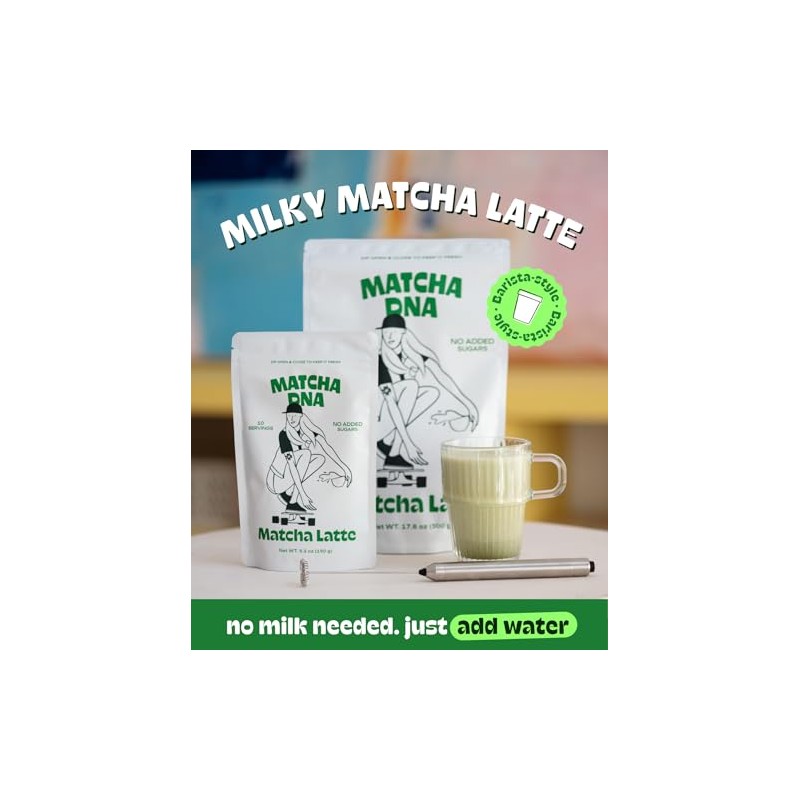 MatchaDNA Sweet Matcha Latte Powder – Organic Green Tea Mix