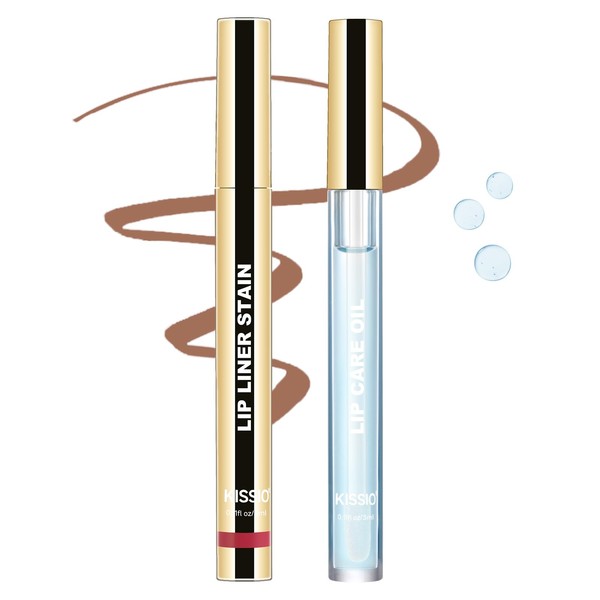 KISSIO Lip Stain Set,Peel Off Lip Liner Stain and Lip