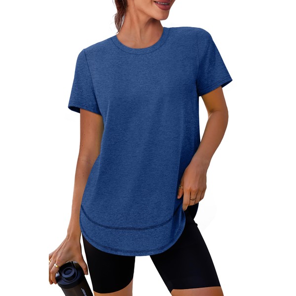 Short Sleeve Shirts for Women Workout Pilates Outfits Tennis Summer