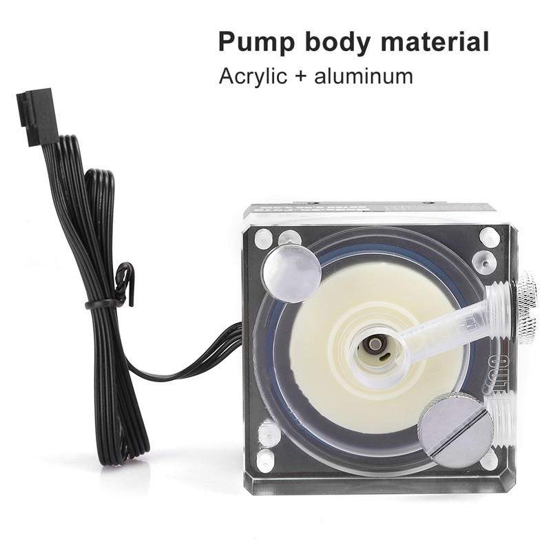 Water Cooling Pump Acrylic Aluminum Computer Accessory Heat Sink Mute