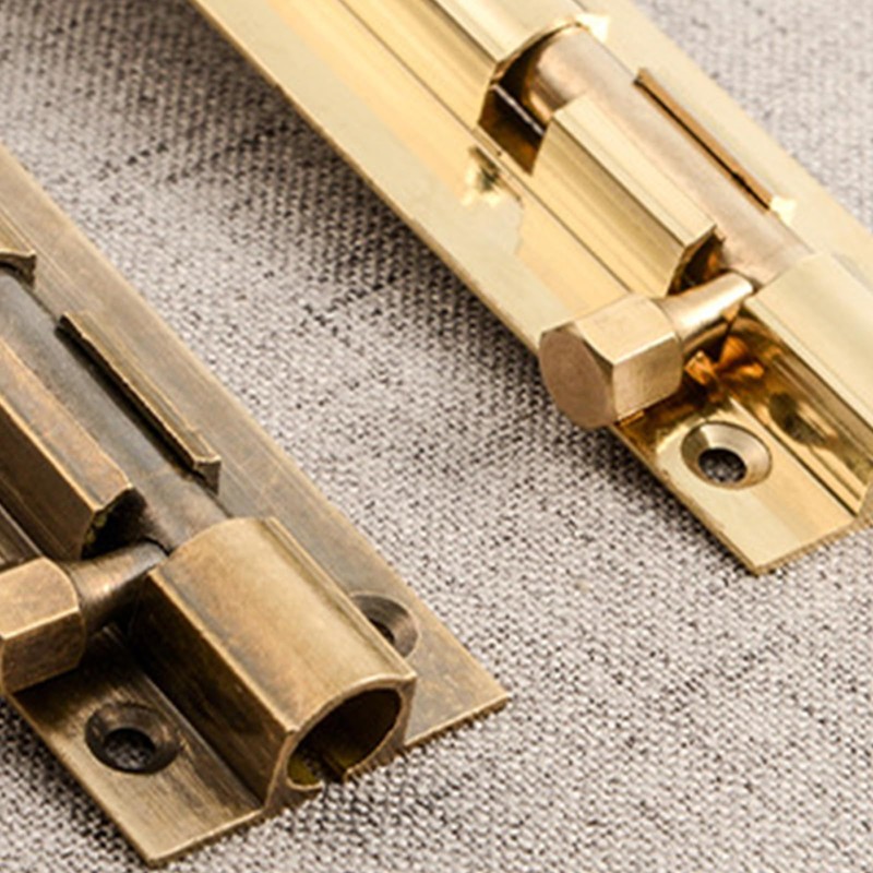 6 Inch Brass Door Bolt Lock Barrel Sliding Lock Gold