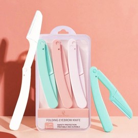 Foldable Eyebrow Razor 3-Piece Set, 3 Colors Eyebrow Razor 6ea