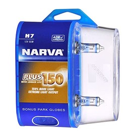 Narva 48386BL2 12V H7 55W Halogen Plus 150 Bonus Park Bulb Globes 2-Pieces