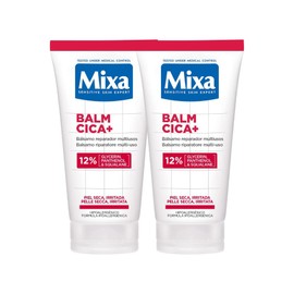Mixa Bipacco Balsamo Riparatore Multi-Uso, Pelle Secca e Arrossata, Barriera Cutanea Ripristinata, Pelle Lenita e Sollievo Immediato, Con il 12% di Glicerina, Squalano e Pantenolo, Balm Cica+, 2 pezzi