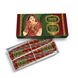 Neeta Henna Cones 4 Pack – Natural Mehndi Cones for Temporary Tattoos, Body Art & Traditional Mehndi Designs