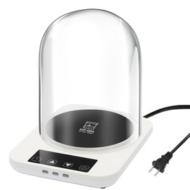 Sourdough Starter Warmer with Glass Dome, Precise 1°F Thermostat Control (70-100°F), Sourdough Warmer and Dome for Home Baking,12h Timer Auto Warming On/Off Sourdough Warming Mat