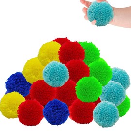 50 Cotton Water Balls Toys for Teens and Adults Reusable Water and Pompoms Trampolines Toys Pool and Beach Toys DIY Hats Clothing for Outdoor Activity.
