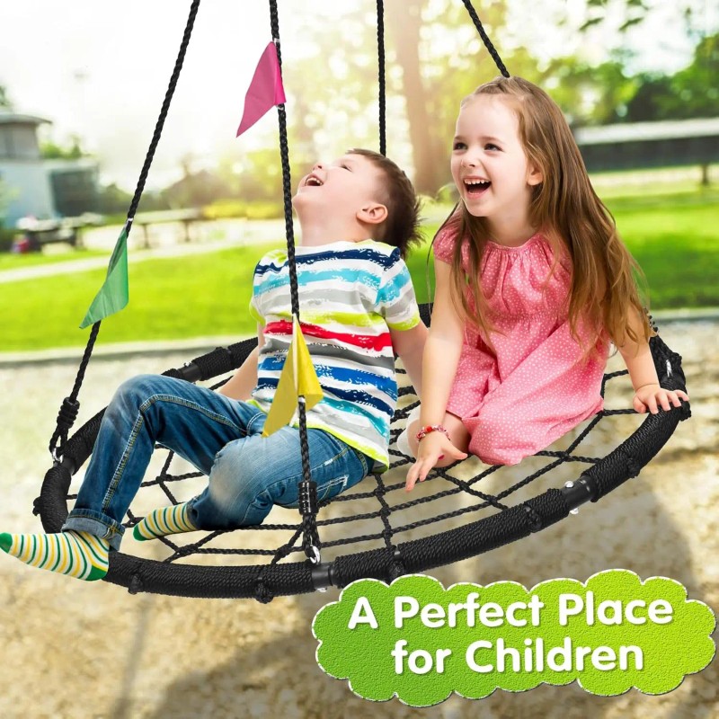 Zoshine Spider Web Outdoor Saucer Net Round Swing with Steel