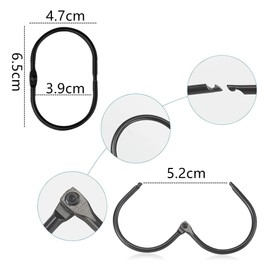 Metal Oval Shower Curtain Rings - 24Pcs Decorative Hooks for Shower Rod