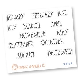 Month Name Header Script Planner Stickers - A5 Plum | FC11 | B-375-B