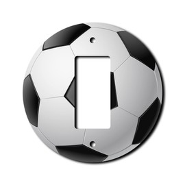 Off The Wall Plates - Soccer Ball Decorative Acrylic Electrical Cover - Single Paddle Rocker