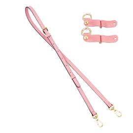 Senral Genuine Leather Rose Shoulder Strap Handbag Strap Replacement Compatible with L.ong C.hamp Le Pliag Pouches Conversion Kit Crossbody Shoulder Strap with Golden Buckle (Pink+Gold HW)