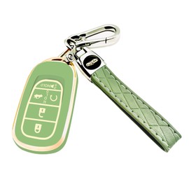 JUNJIAWU for Honda Key Fob Cover with keychain for Honda Key Fob Case Fit for 2022 2023 2024 Honda Accord Civic CR-V HR-V Pilot (green)