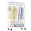 IZEUK Heavy Duty Rolling Garment Rack with 3 Adjustable Wire