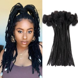 Loc Extensions Human Hair 0.4cm&0.6 cm&0.8cm width 4-18inch 10, 20, 40, 100 strands 100% Human Hair Locs Extensions for Men Women Natural Dreadlocks Can Be Dyed Bleached Curled 0.6cm 10inch 60 Strands