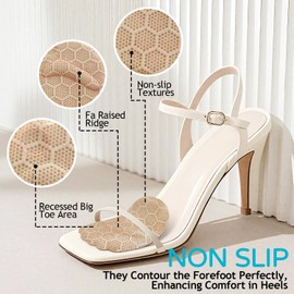 Niifawh Ball of Foot Cushions, 2 Pairs, Metatarsal Pads for Women, Heel Cushion Inserts, No Slip Heel Grips Liners Pads and 4 ct Gel Blister Bandages Pads for Reduce Heel, Toe & Foot Pain, Beige