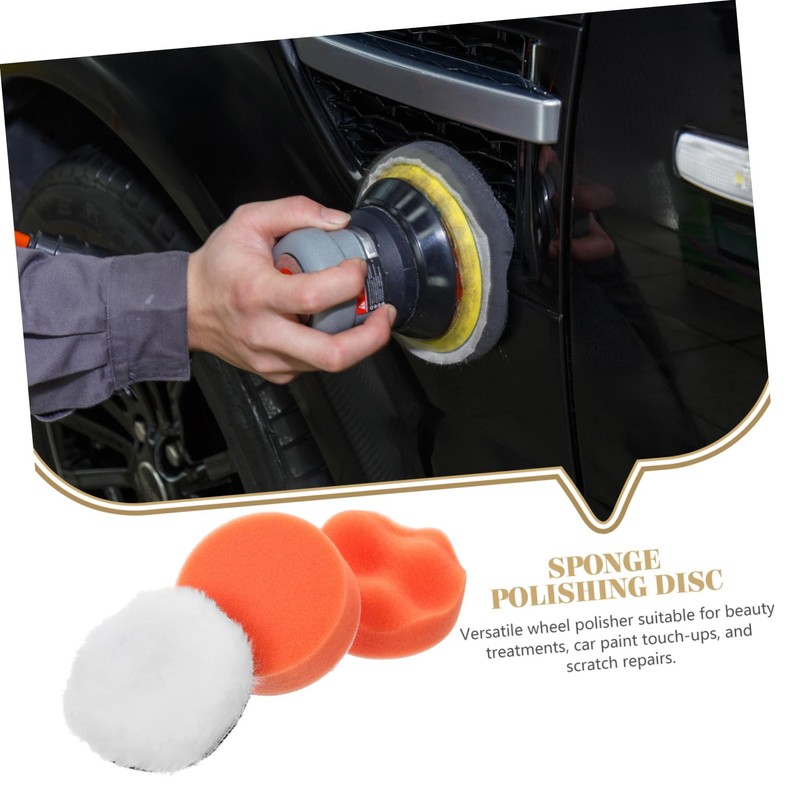 FELTECHELECTR 3pcs Buffing Pad Set for Car Polisher Sponge Cloth